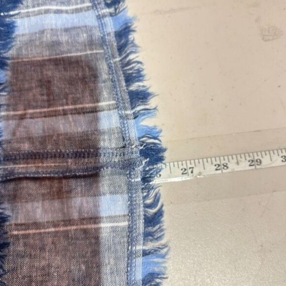 NWT Supply & Demand Women's Striped Linen Fringe Sleeveless Tank Top Blue Medium - Picture 10 of 14